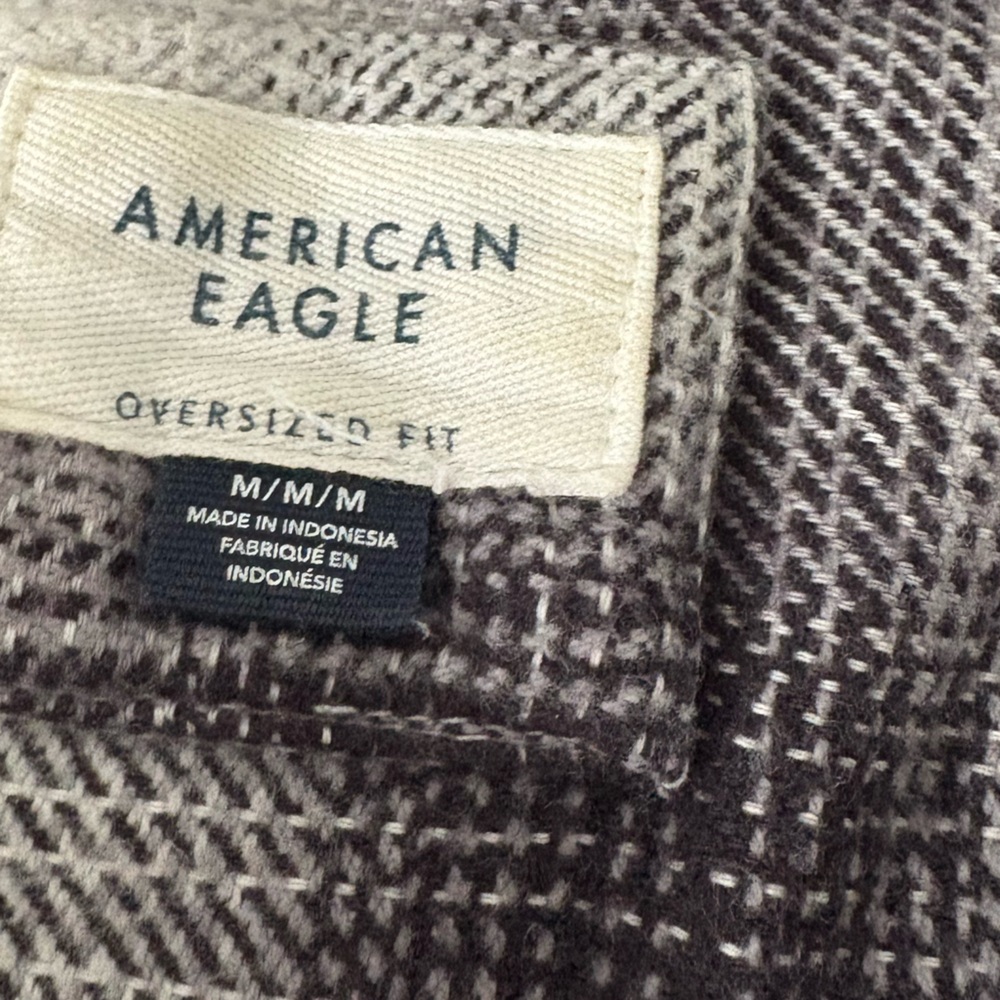 AE Oversized Plaid Button Pullover Shirt - Picture 2 of 2